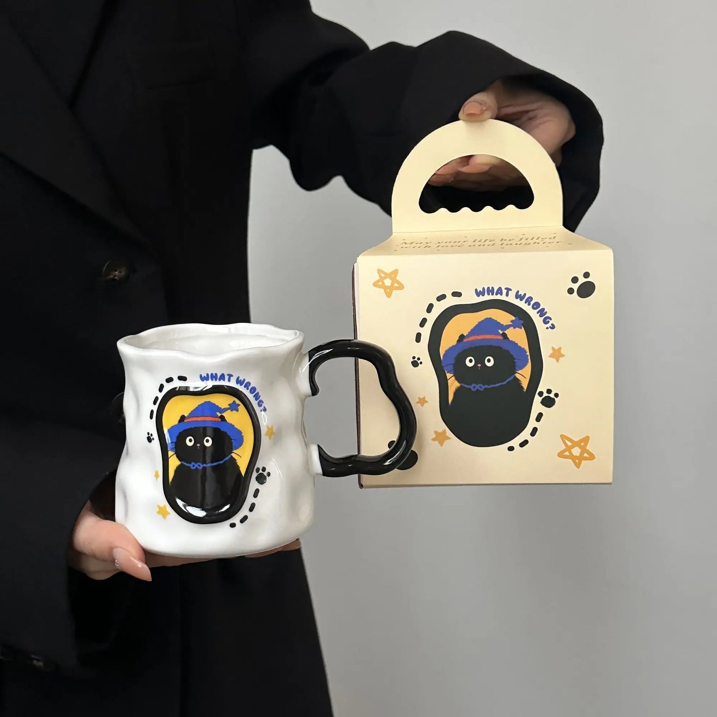 Mug Chat en Céramique – Cadeau Original & Mignon avec Cuillère | Édition Anniversaire