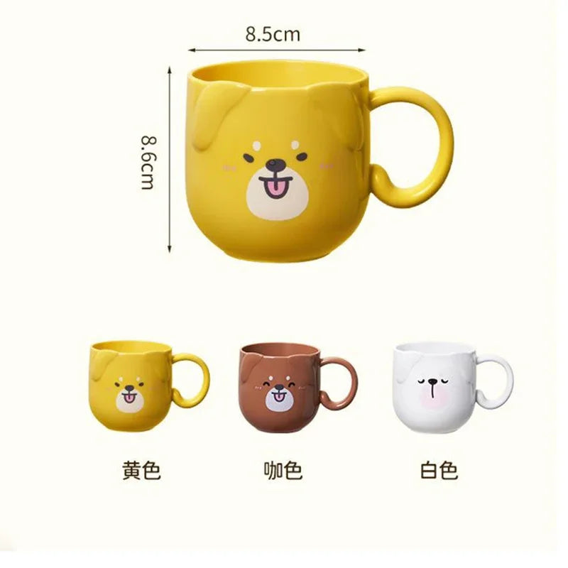 300-400ML Children Milk Coffee Cup With Handle Mug Plastic Water Cup Heat Resistant Cartoon Mouthwash Toothbrush Cup