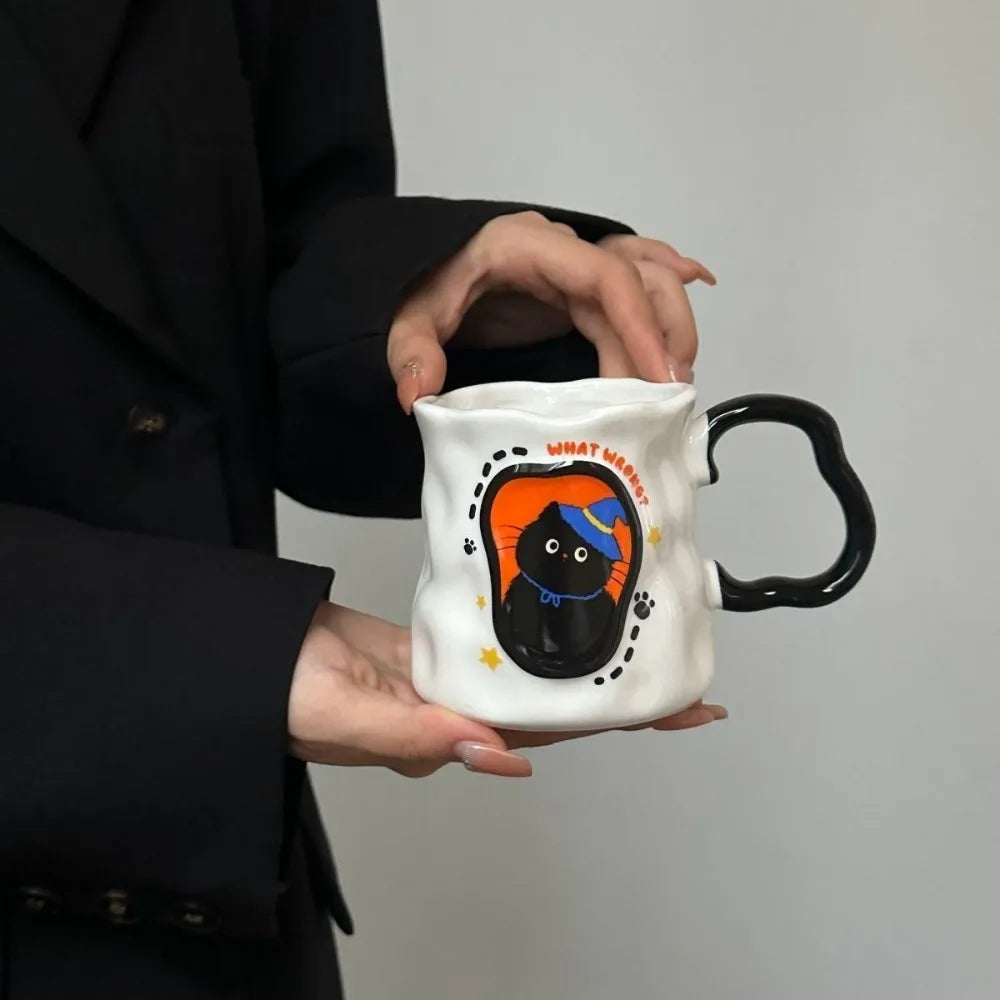 Mug Chat en Céramique – Cadeau Original & Mignon avec Cuillère | Édition Anniversaire