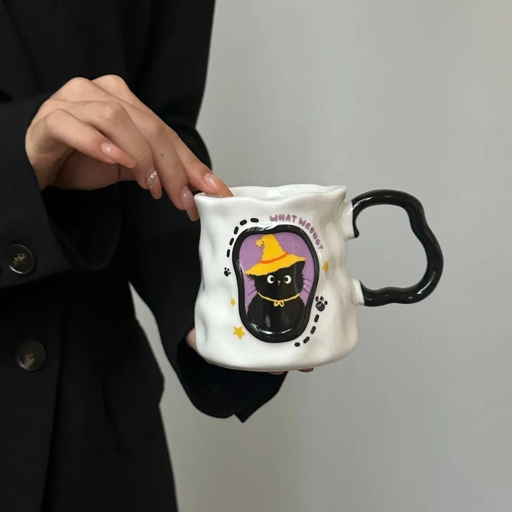 Mug Chat en Céramique – Cadeau Original & Mignon avec Cuillère | Édition Anniversaire