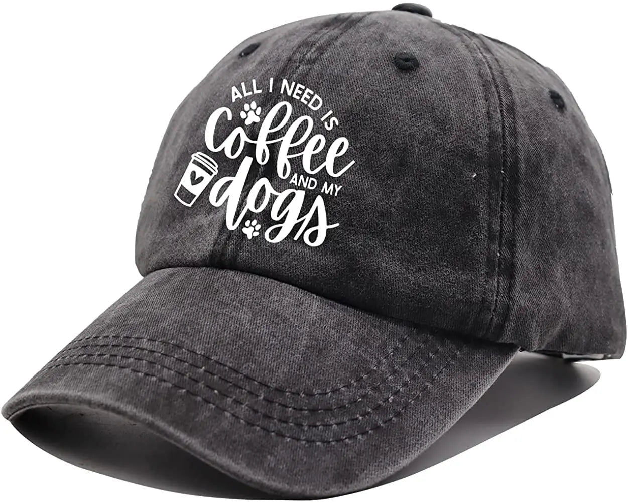 Casquette « All I Need Is Coffee and My Dogs » – Pour les Amoureux du Café & des Chiens