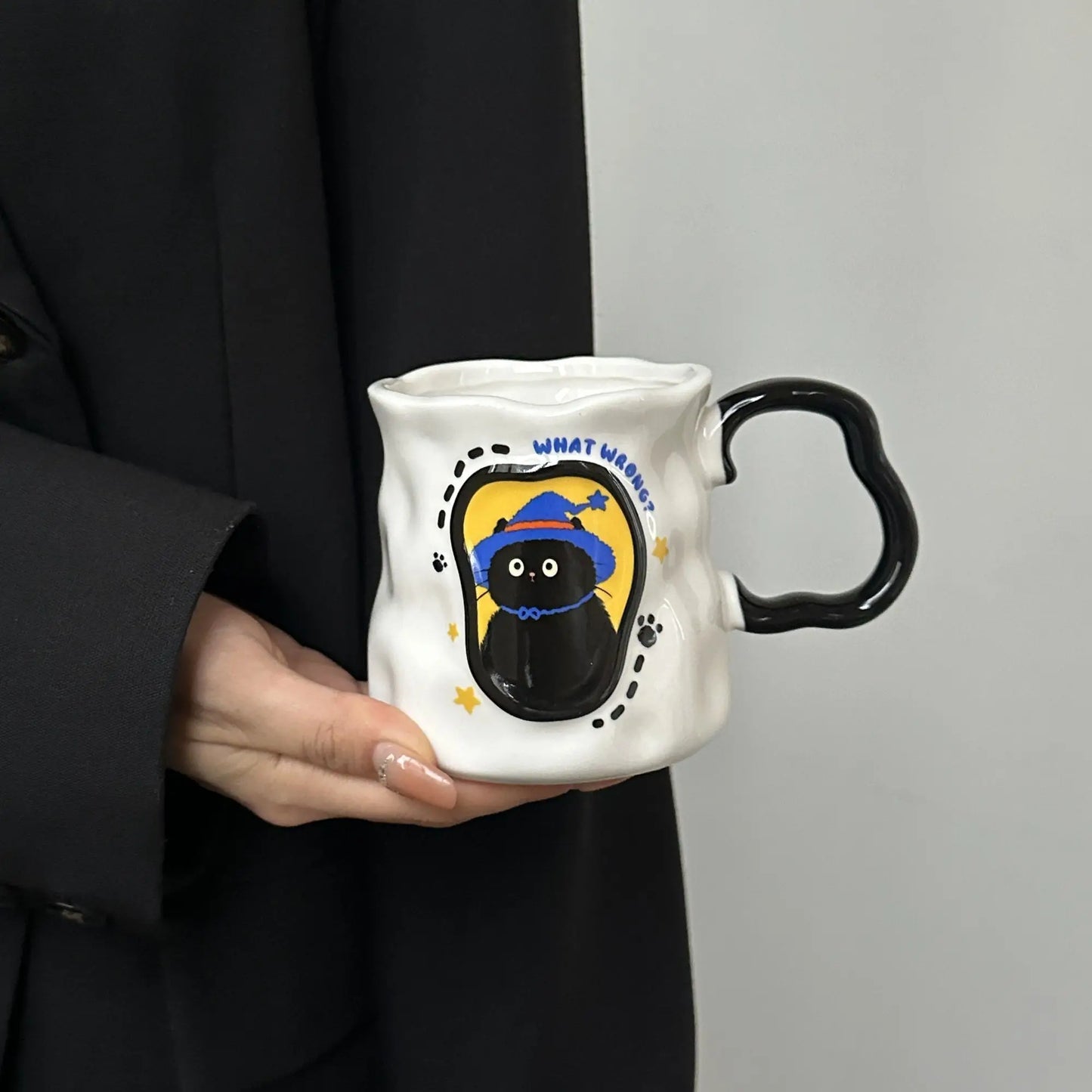 Mug Chat en Céramique – Cadeau Original & Mignon avec Cuillère | Édition Anniversaire