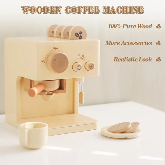 Machine à Café en Bois pour Enfants – Jouet Montessori Cuisine | Jeu d’Imitation & Éveil Éducatif