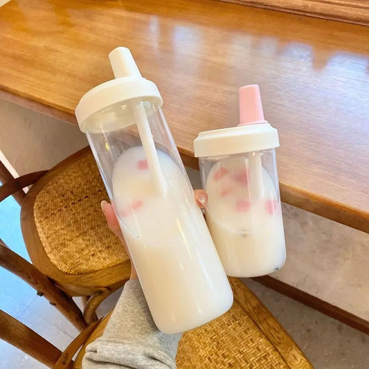 Gourde Bubble Tea 500/850ml – Colorée, Solide & Ultra-Pratique avec Paille Amovible