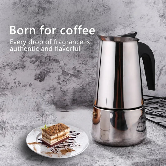 Cafetière Moka Inox Compatible Induction – Espresso Italien Riche & Authentique