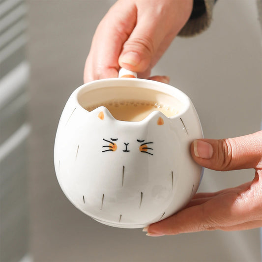 Tasse en Céramique Chat Kawaii – Mug Original pour Café, Thé et Lait