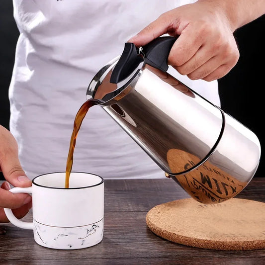 Cafetière Moka Inox Compatible Induction – Espresso Italien Riche & Authentique