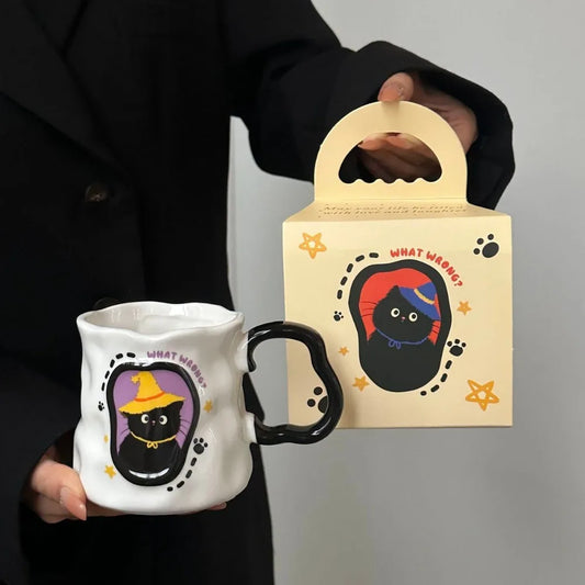 Mug Chat en Céramique – Cadeau Original & Mignon avec Cuillère | Édition Anniversaire