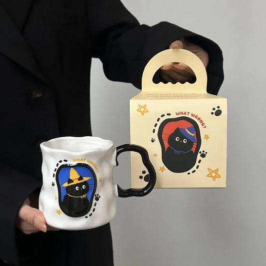Mug Chat en Céramique – Cadeau Original & Mignon avec Cuillère | Édition Anniversaire